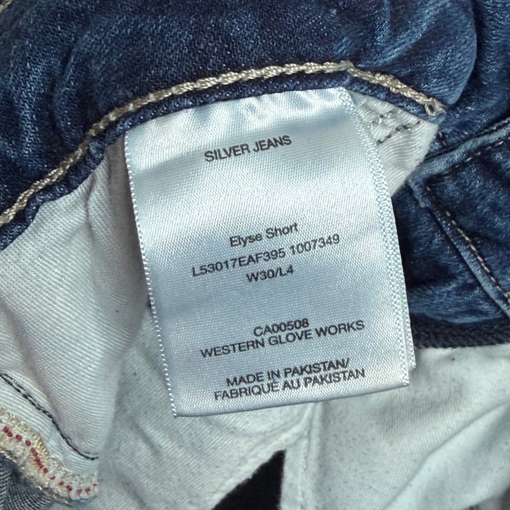 Silver Jeans Elyse Mid Rise Cuffed Denim Shorts Medium Blue Wash Women's W30 L4 - Picture 5 of 8